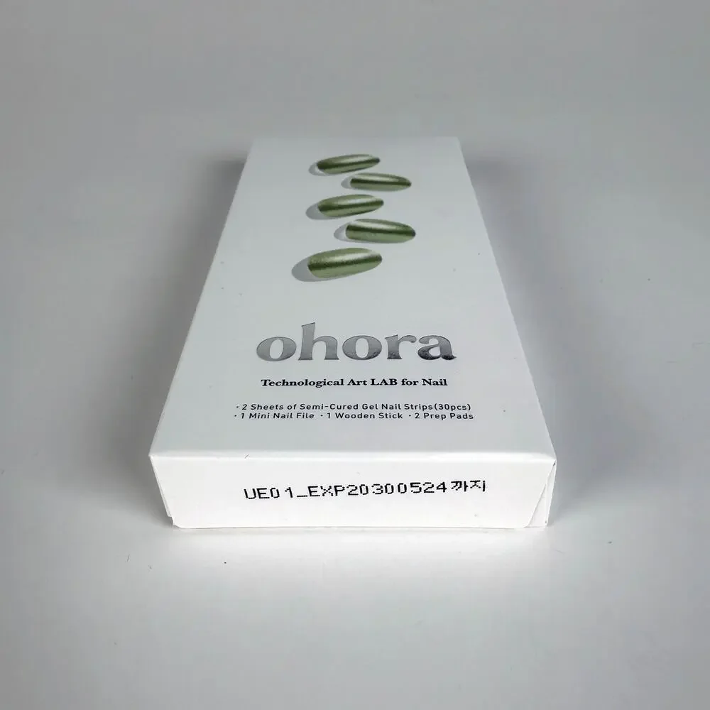 Ohora N Matcha Chrome Semi Cured Gel Nail Polish Strips NM-008-G